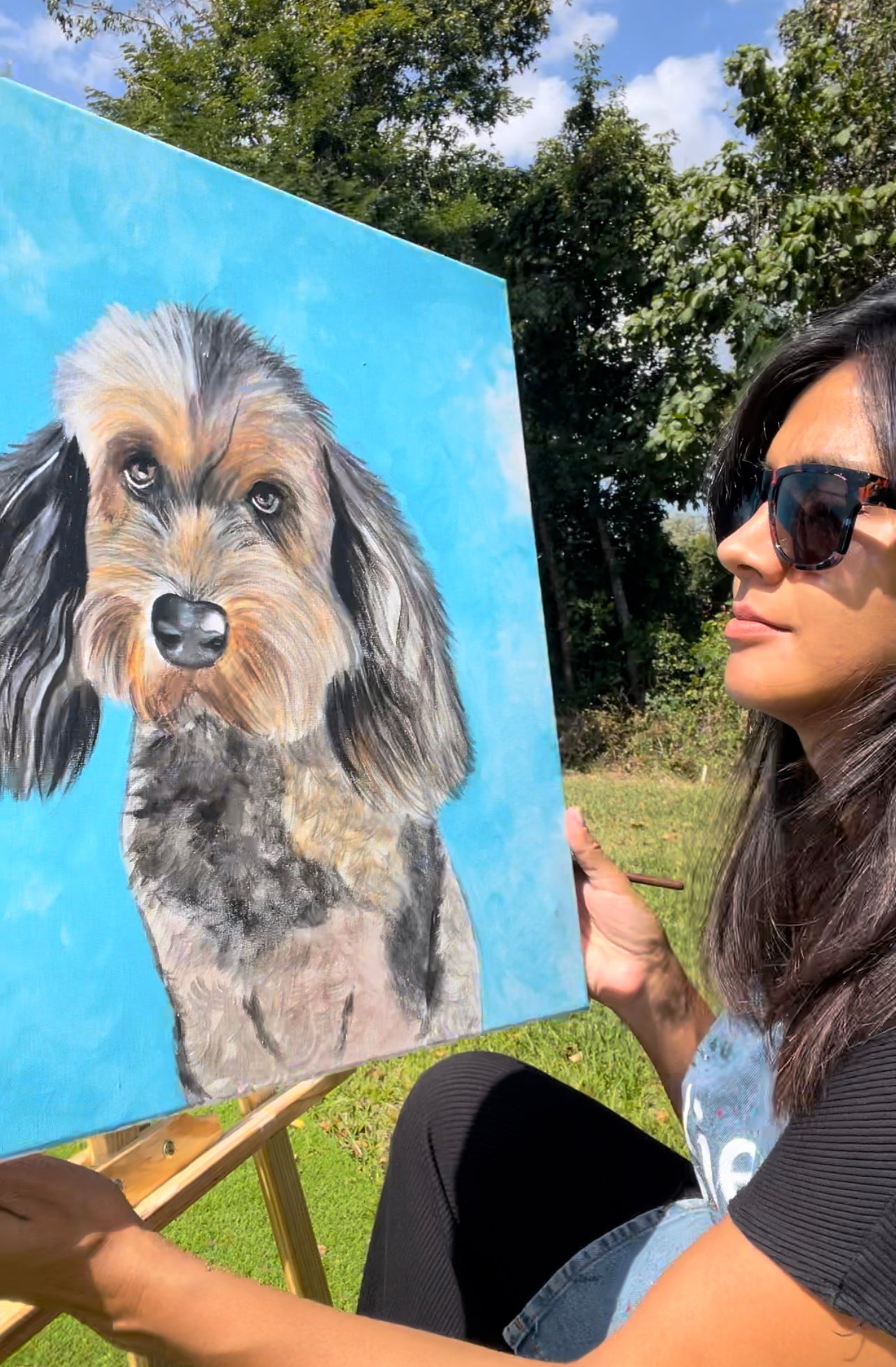 Retrato de mascota en canvas pintado a mano | Arte personalizado