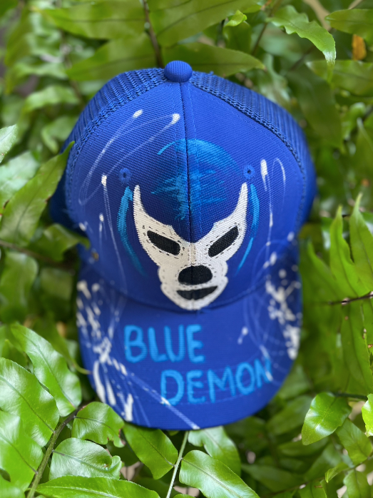 Gorra pintada a mano de luchador mexicano Diseño juliepots