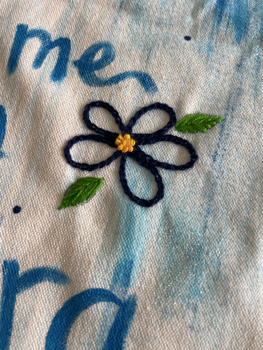 Bolsa Pintada a Mano con frase de señora – Arte Original Único diseño juliepots