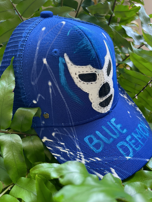 Gorra pintada a mano de luchador mexicano Diseño juliepots