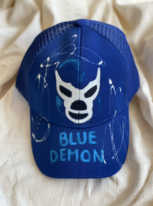 Gorra pintada a mano de luchador mexicano Diseño juliepots