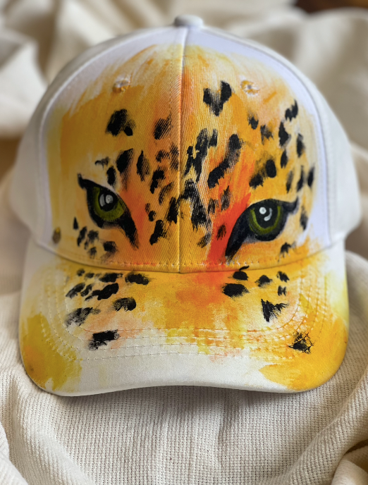 Gorra Blanca Jaguar Pintada a Mano | Playa del Carmen | juliepots