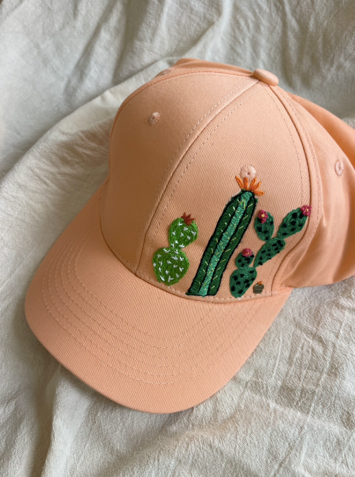 Gorra bordada a mano con cactus mexicanos – juliepots