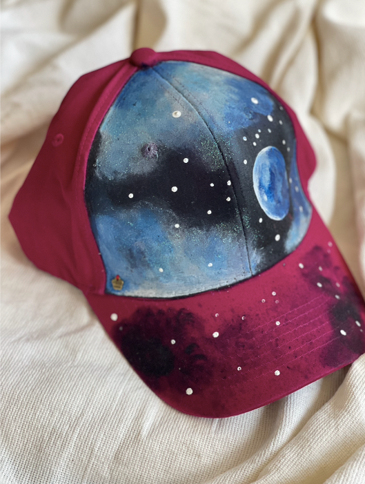 Gorra Luna y Estrellas Pintada a Mano | juliepots