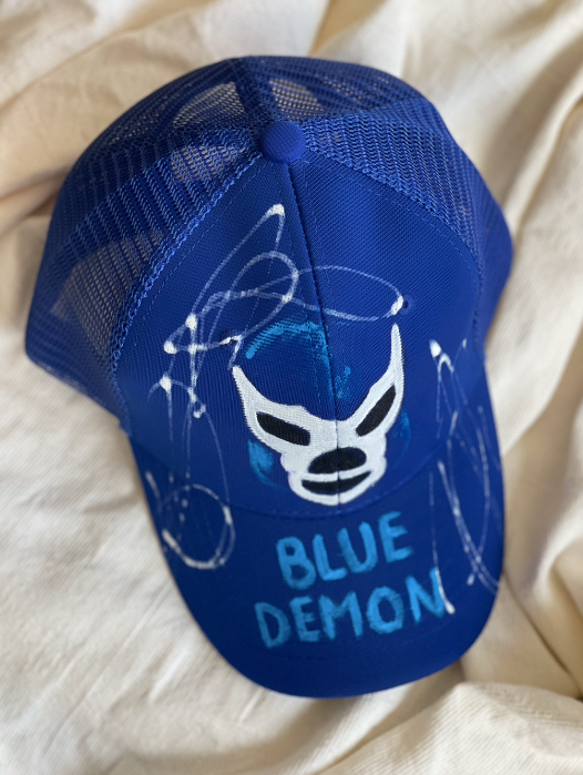 Gorra pintada a mano de luchador mexicano Diseño juliepots