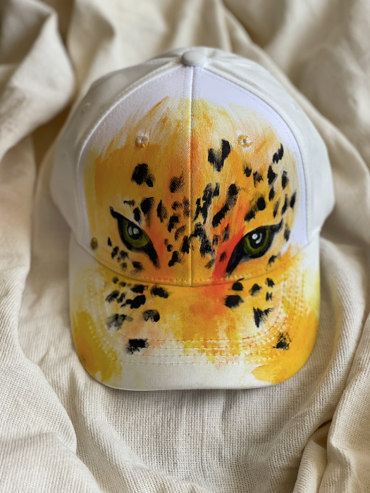 Gorra Blanca Jaguar Pintada a Mano | Playa del Carmen | juliepots