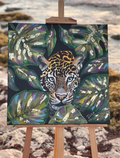 cuadro decorativo de jaguar pintado a mano por juliepots