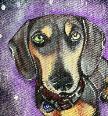 Chamarra de mezclilla azul con retrato de perro pintado a mano, regalo personalizado