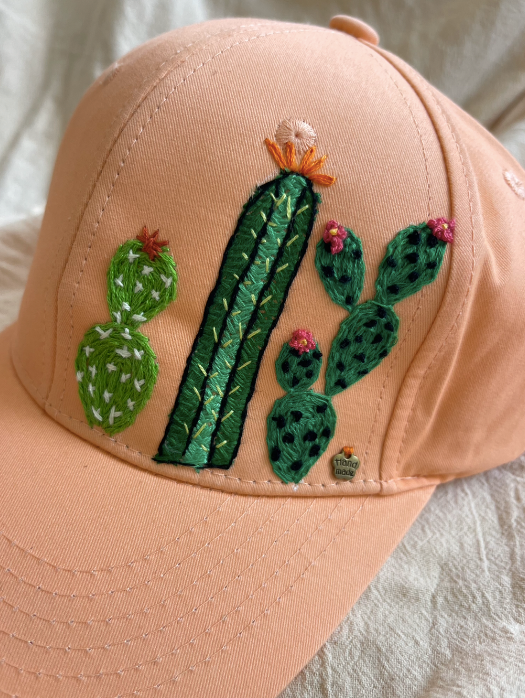 Gorra bordada a mano con cactus mexicanos – juliepots